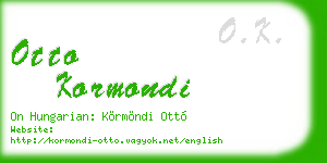 otto kormondi business card